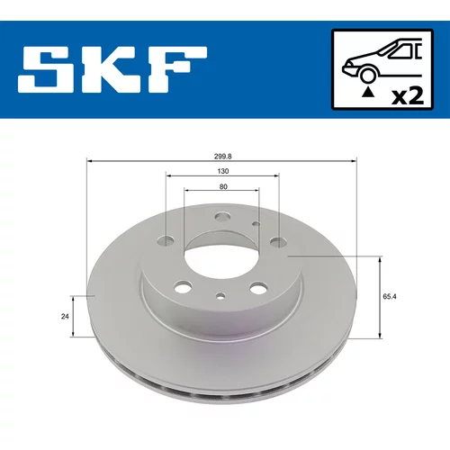 Brzdový kotúč SKF VKBD 80177 V2 - obr. 1