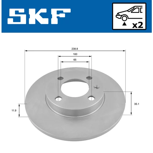 Brzdový kotúč VKBD 80184 S2 /SKF/ - obr. 1