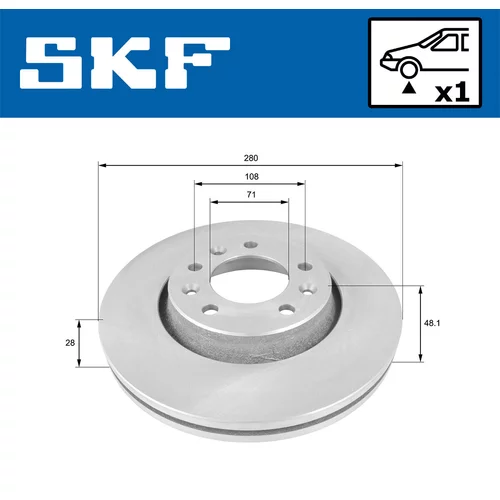 Brzdový kotúč SKF VKBD 80245 V1 - obr. 1