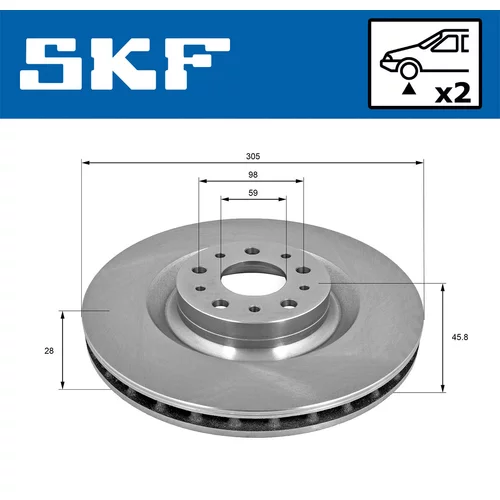 Brzdový kotúč SKF VKBD 80317 V2 - obr. 1