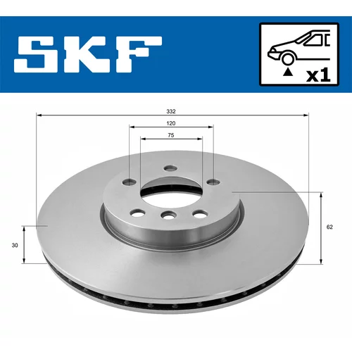 Brzdový kotúč SKF VKBD 80339 V1 - obr. 1