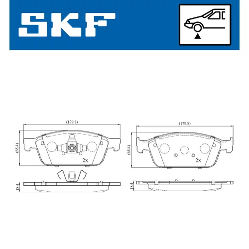 Sada brzdových platničiek kotúčovej brzdy SKF VKBP 80151 - obr. 5