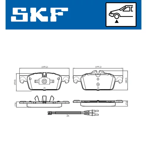 Sada brzdových platničiek kotúčovej brzdy SKF VKBP 80207 E - obr. 1