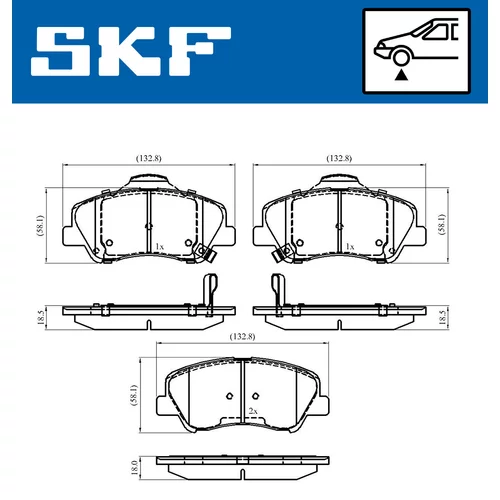 Sada brzdových platničiek kotúčovej brzdy SKF VKBP 80268 A - obr. 1