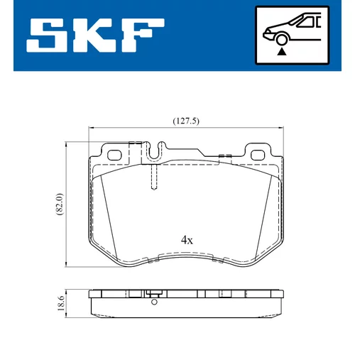 Sada brzdových platničiek kotúčovej brzdy SKF VKBP 80287 - obr. 1