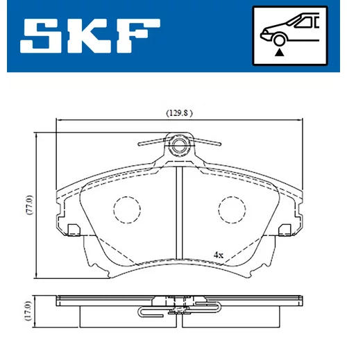 Sada brzdových platničiek kotúčovej brzdy SKF VKBP 80404 A - obr. 1