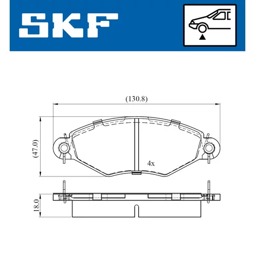 Sada brzdových platničiek kotúčovej brzdy SKF VKBP 80470 - obr. 1