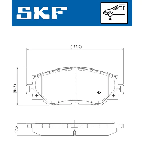 Sada brzdových platničiek kotúčovej brzdy SKF VKBP 80579 - obr. 1