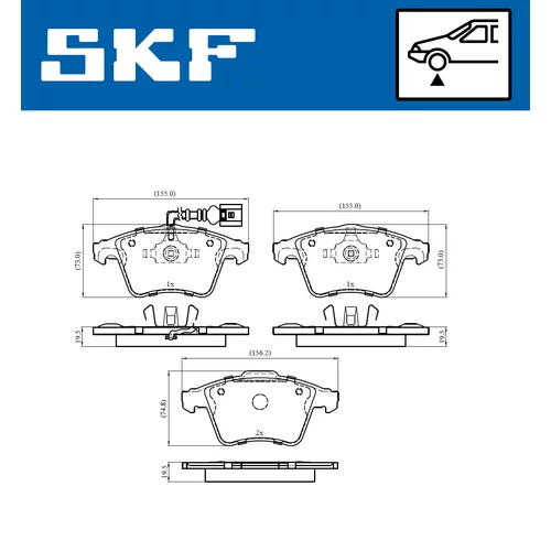 Sada brzdových platničiek kotúčovej brzdy SKF VKBP 80589 E - obr. 1