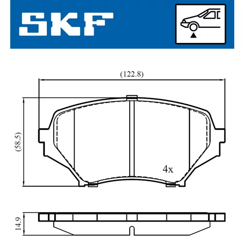 Sada brzdových platničiek kotúčovej brzdy SKF VKBP 80592 A - obr. 1