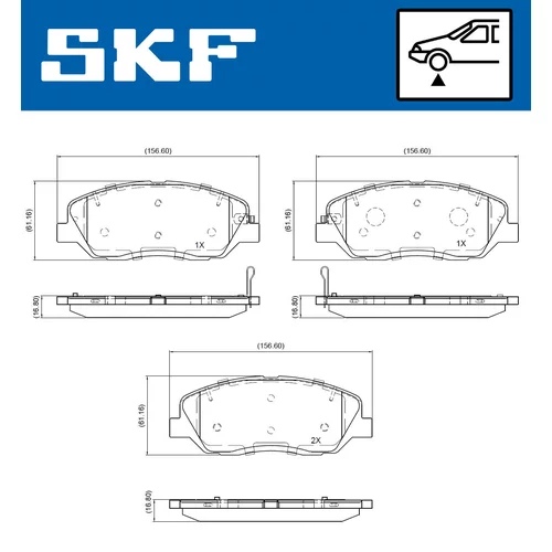 Sada brzdových platničiek kotúčovej brzdy SKF VKBP 81093 A - obr. 1