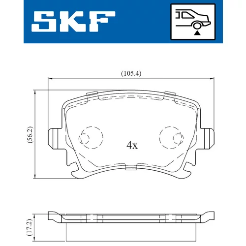 Sada brzdových platničiek kotúčovej brzdy VKBP 90014 /SKF/ - obr. 2