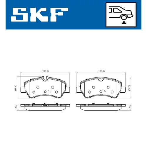 Sada brzdových platničiek kotúčovej brzdy SKF VKBP 90102 - obr. 1