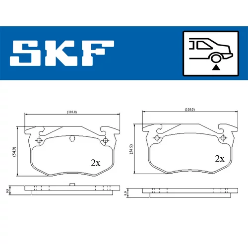 Sada brzdových platničiek kotúčovej brzdy SKF VKBP 90120 - obr. 1