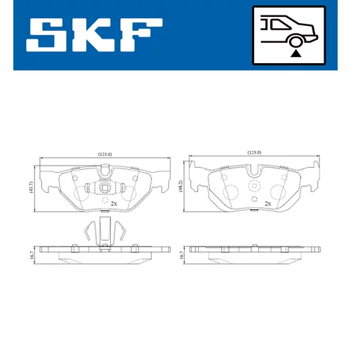 Sada brzdových platničiek kotúčovej brzdy SKF VKBP 90181 - obr. 1