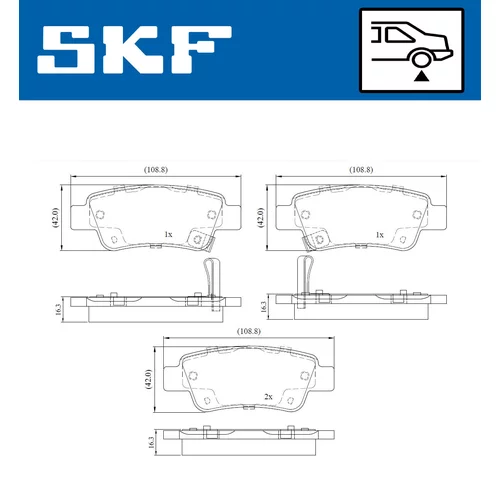 Sada brzdových platničiek kotúčovej brzdy SKF VKBP 90623 A - obr. 1