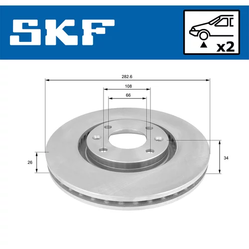 Brzdový kotúč SKF VKBD 80002 V2 - obr. 1