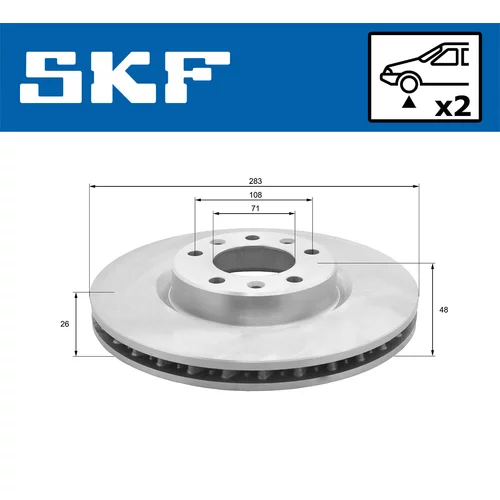 Brzdový kotúč SKF VKBD 80049 V2 - obr. 1