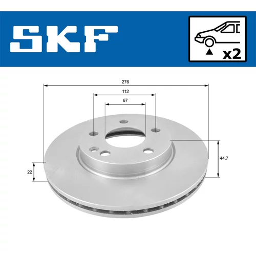 Brzdový kotúč SKF VKBD 80063 V2 - obr. 1