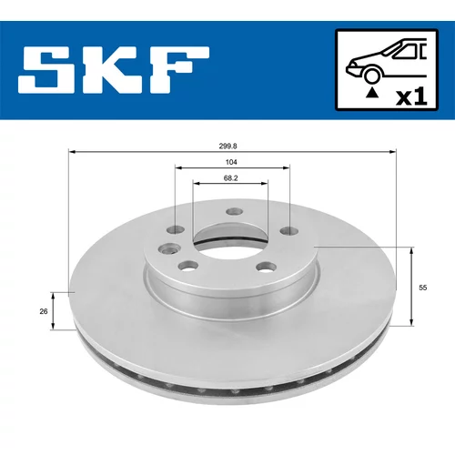 Brzdový kotúč SKF VKBD 80322 V1 - obr. 1