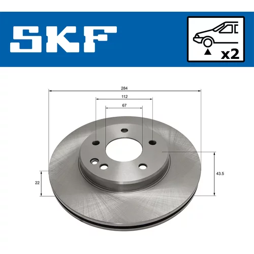 Brzdový kotúč SKF VKBD 80461 V2 - obr. 1