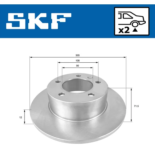 Brzdový kotúč SKF VKBD 90048 S2 - obr. 1