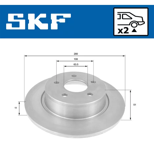 Brzdový kotúč SKF VKBD 90121 S2 - obr. 1