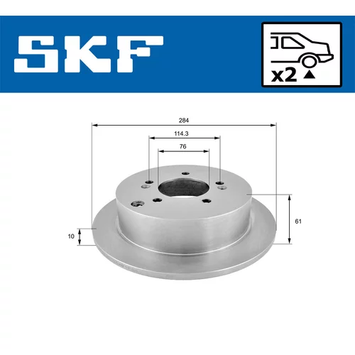 Brzdový kotúč SKF VKBD 90249 S2 - obr. 1