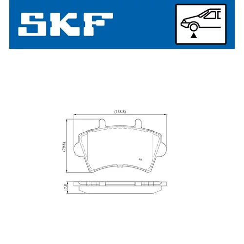 Sada brzdových platničiek kotúčovej brzdy SKF VKBP 80084 - obr. 1