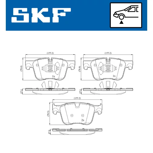 Sada brzdových platničiek kotúčovej brzdy SKF VKBP 80085 - obr. 1