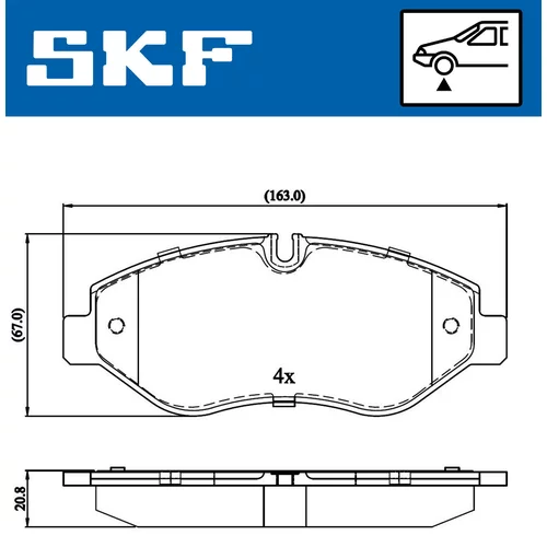 Sada brzdových platničiek kotúčovej brzdy SKF VKBP 80089 - obr. 1