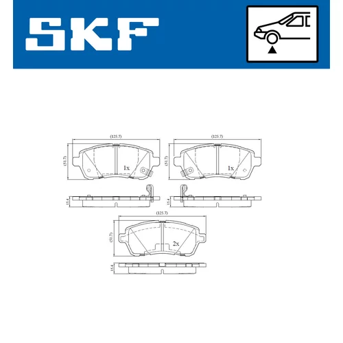 Sada brzdových platničiek kotúčovej brzdy SKF VKBP 80096 A - obr. 1