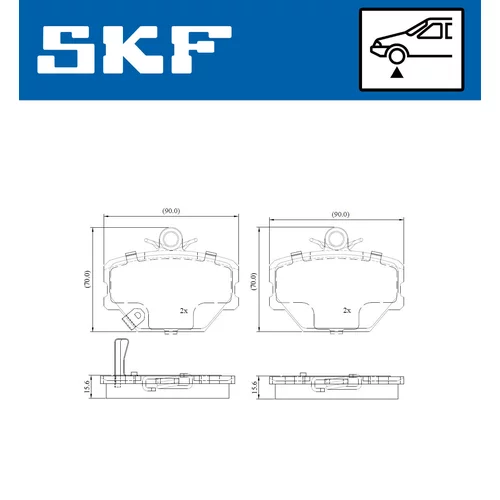 Sada brzdových platničiek kotúčovej brzdy SKF VKBP 80111 A - obr. 6