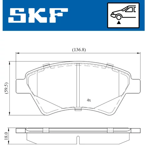 Sada brzdových platničiek kotúčovej brzdy SKF VKBP 80163 - obr. 1