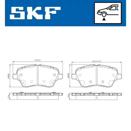 Sada brzdových platničiek kotúčovej brzdy SKF VKBP 80202 - obr. 6