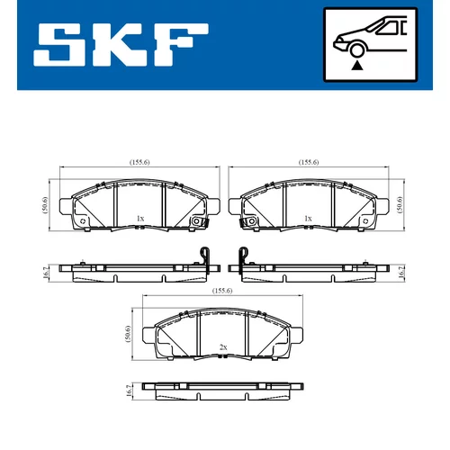 Sada brzdových platničiek kotúčovej brzdy SKF VKBP 80242 A - obr. 1