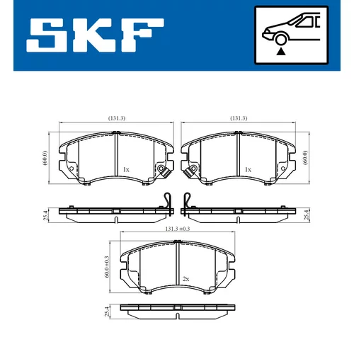 Sada brzdových platničiek kotúčovej brzdy SKF VKBP 80258 A - obr. 1