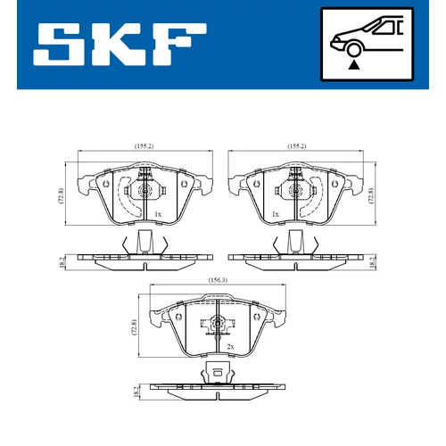 Sada brzdových platničiek kotúčovej brzdy SKF VKBP 80272 - obr. 1