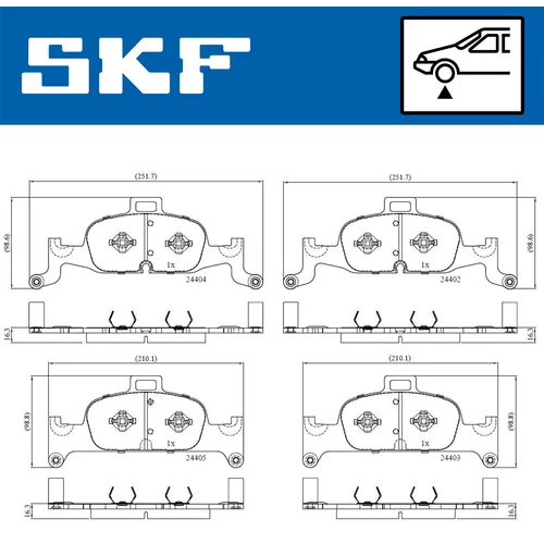 Sada brzdových platničiek kotúčovej brzdy SKF VKBP 80277 - obr. 1