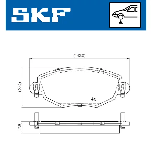 Sada brzdových platničiek kotúčovej brzdy SKF VKBP 80390 - obr. 1