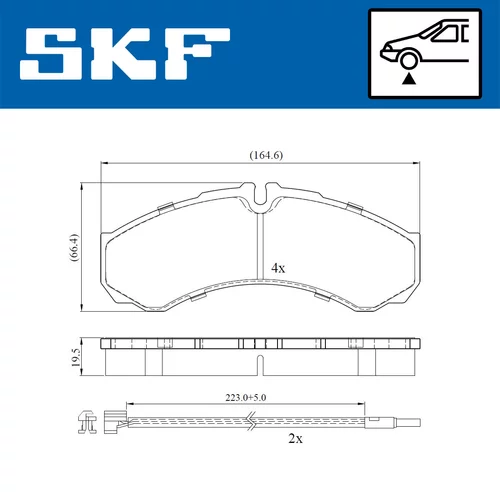 Sada brzdových platničiek kotúčovej brzdy SKF VKBP 80422 E - obr. 1