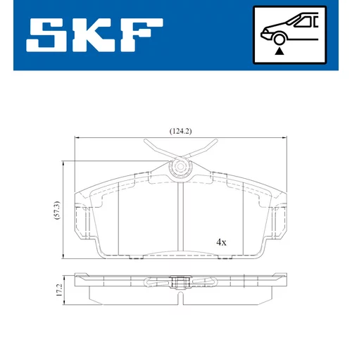 Sada brzdových platničiek kotúčovej brzdy SKF VKBP 80428 - obr. 1