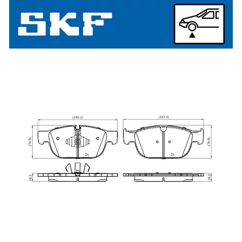 Sada brzdových platničiek kotúčovej brzdy SKF VKBP 80446 - obr. 1