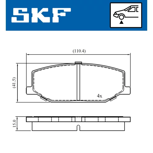 Sada brzdových platničiek kotúčovej brzdy SKF VKBP 80457 - obr. 1