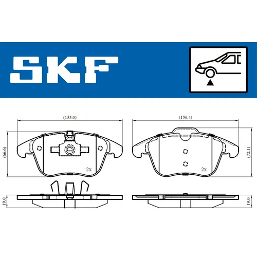 Sada brzdových platničiek kotúčovej brzdy SKF VKBP 80503 - obr. 1