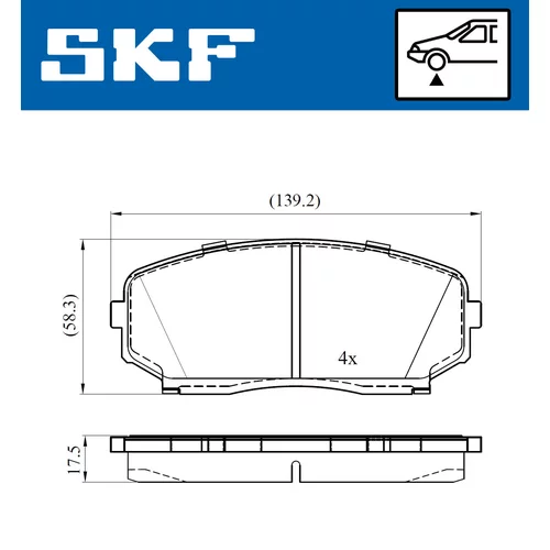 Sada brzdových platničiek kotúčovej brzdy SKF VKBP 80612 A - obr. 1