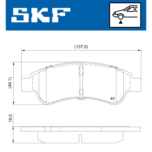 Sada brzdových platničiek kotúčovej brzdy SKF VKBP 80648 - obr. 1