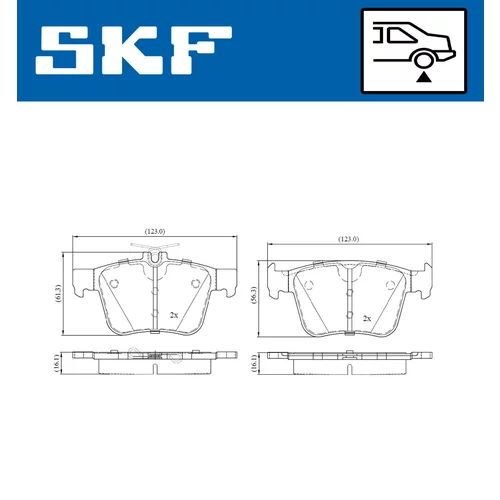 Sada brzdových platničiek kotúčovej brzdy SKF VKBP 90013 - obr. 6