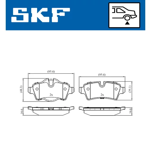 Sada brzdových platničiek kotúčovej brzdy SKF VKBP 90068 - obr. 5