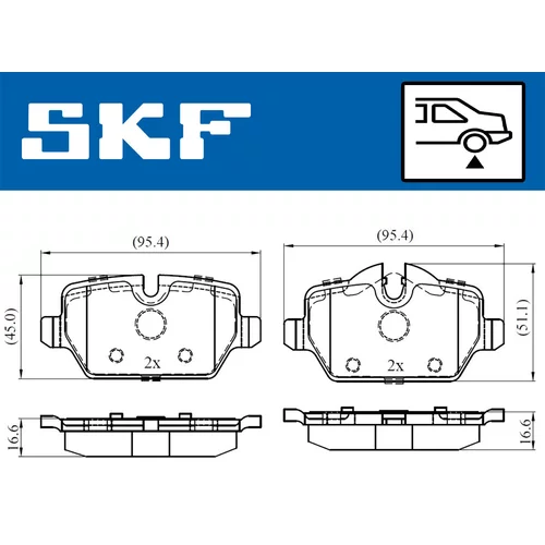 Sada brzdových platničiek kotúčovej brzdy VKBP 90090 /SKF/ - obr. 6